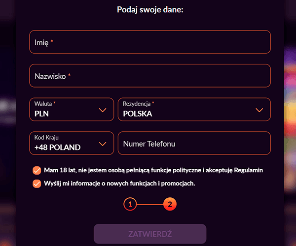 Zarejestruj nowe konto, wypełniając wymagane pola Zarejestruj nowe konto, wypełniając wymagane pola